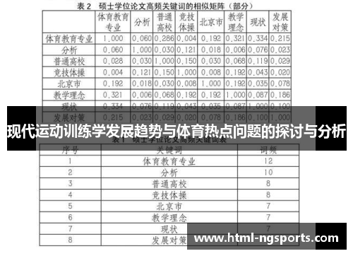 现代运动训练学发展趋势与体育热点问题的探讨与分析